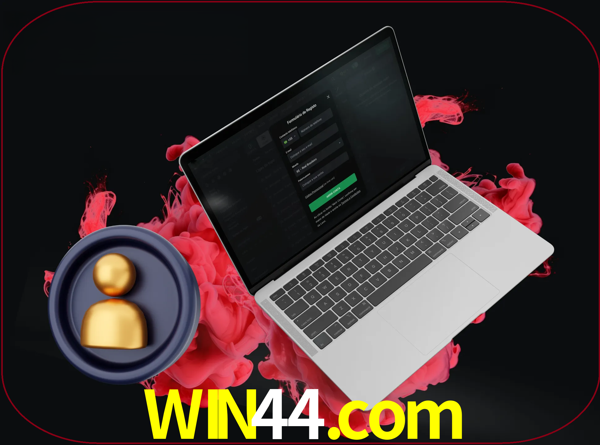 No cabeçalho do site win44, clique no botão que o levará a um formulário especial onde terá de introduzir as suas informações actuais.